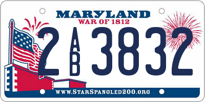 MD license plate 2AB3832
