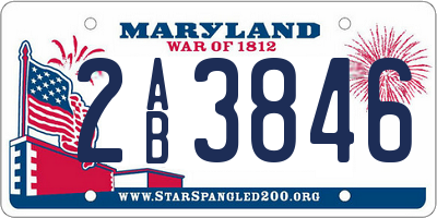 MD license plate 2AB3846