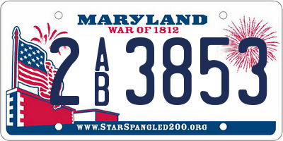 MD license plate 2AB3853