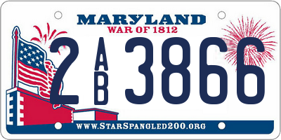 MD license plate 2AB3866