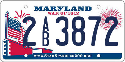 MD license plate 2AB3872
