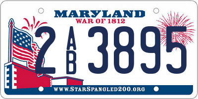 MD license plate 2AB3895
