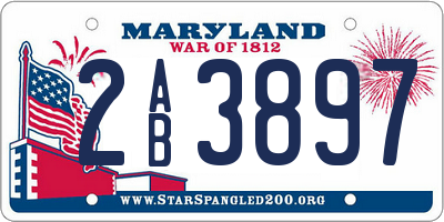 MD license plate 2AB3897