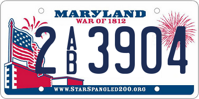 MD license plate 2AB3904