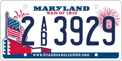 MD license plate 2AB3929