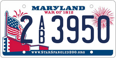 MD license plate 2AB3950