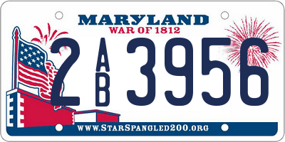 MD license plate 2AB3956