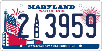 MD license plate 2AB3959