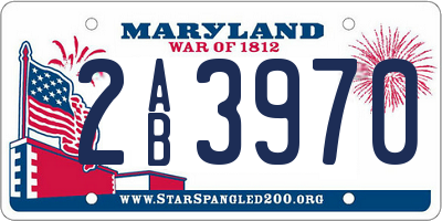 MD license plate 2AB3970