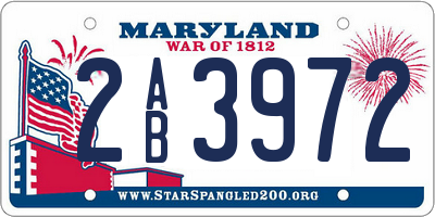 MD license plate 2AB3972