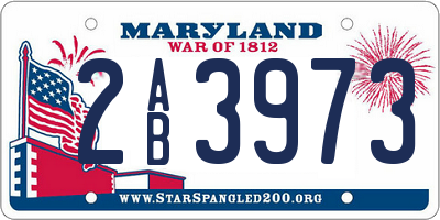 MD license plate 2AB3973