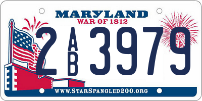 MD license plate 2AB3979