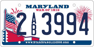 MD license plate 2AB3994