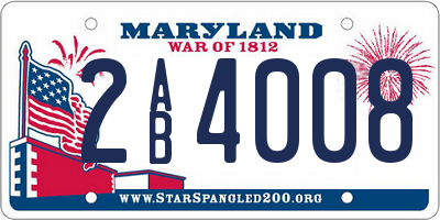 MD license plate 2AB4008