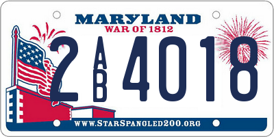 MD license plate 2AB4018