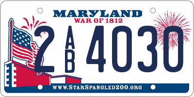 MD license plate 2AB4030