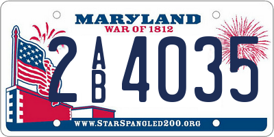 MD license plate 2AB4035
