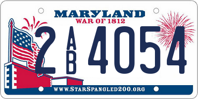 MD license plate 2AB4054