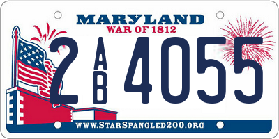 MD license plate 2AB4055