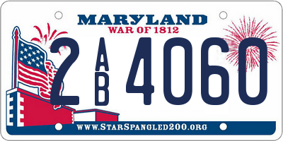 MD license plate 2AB4060