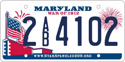 MD license plate 2AB4102