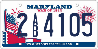 MD license plate 2AB4105