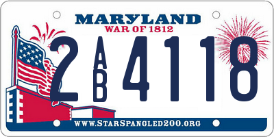 MD license plate 2AB4118