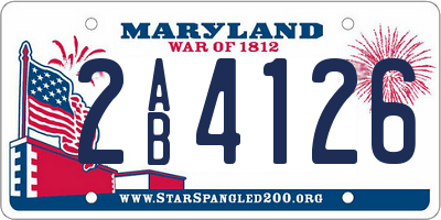 MD license plate 2AB4126