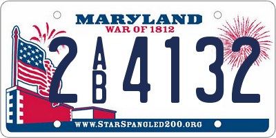 MD license plate 2AB4132