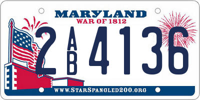 MD license plate 2AB4136