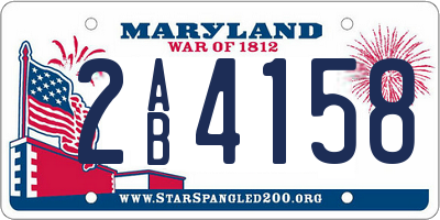 MD license plate 2AB4158