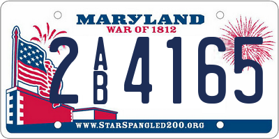 MD license plate 2AB4165