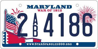 MD license plate 2AB4186
