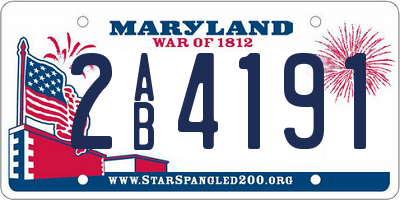 MD license plate 2AB4191