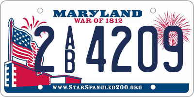MD license plate 2AB4209