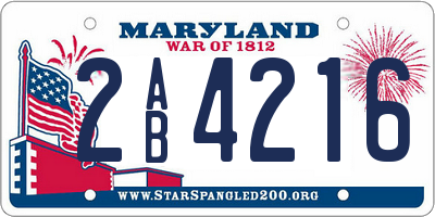 MD license plate 2AB4216