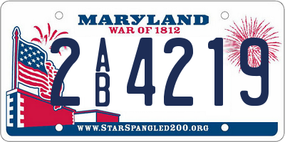 MD license plate 2AB4219
