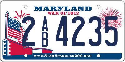 MD license plate 2AB4235