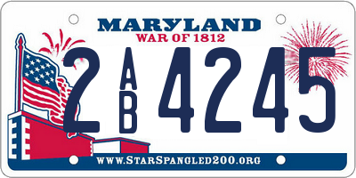 MD license plate 2AB4245