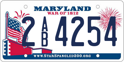 MD license plate 2AB4254