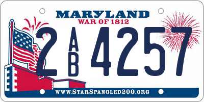 MD license plate 2AB4257