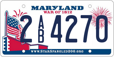 MD license plate 2AB4270