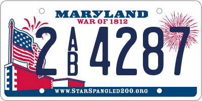 MD license plate 2AB4287