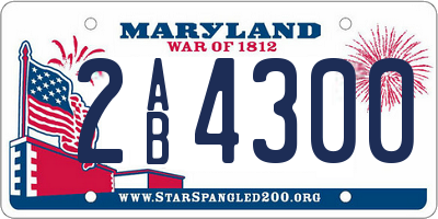 MD license plate 2AB4300