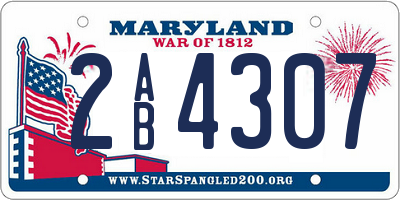 MD license plate 2AB4307