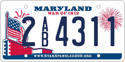 MD license plate 2AB4311