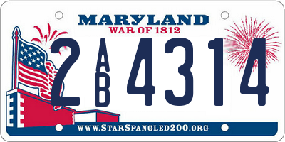 MD license plate 2AB4314