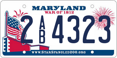MD license plate 2AB4323