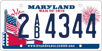 MD license plate 2AB4344