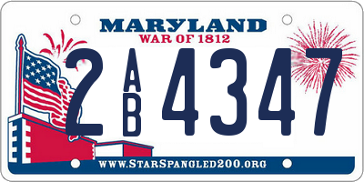 MD license plate 2AB4347